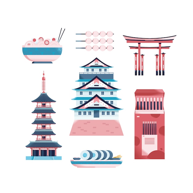 Plik wektorowy ilustracja koncepcja japonii