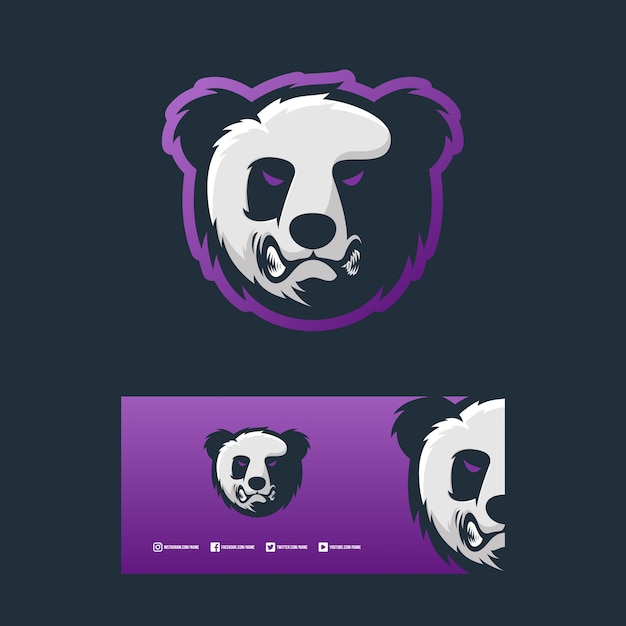 Ilustracja Koncepcja Logo Zły Panda