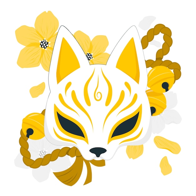 Ilustracja koncepcja maski Kitsune