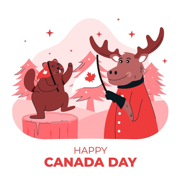 Ilustracja Koncepcja Płaskiego Dnia Kanady