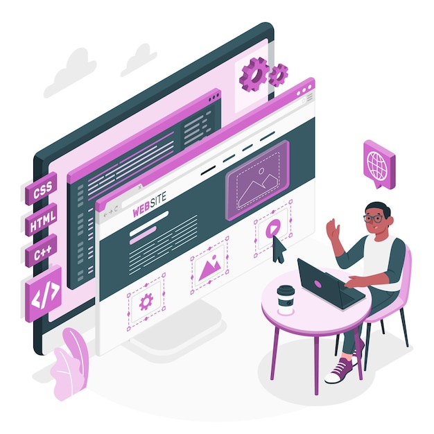 Ilustracja koncepcja projektanta strony internetowej