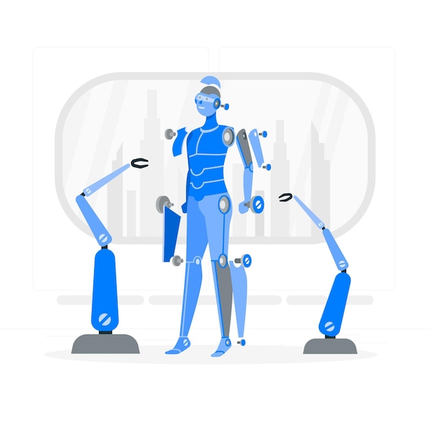 Ilustracja koncepcja zdekonstruowanego robota
