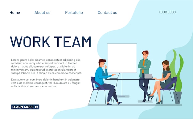 Plik wektorowy ilustracja koncepcja zespołu pracy dla strony docelowej. ilustracja zespołu roboczego dla strony internetowej i aplikacji mobilnej