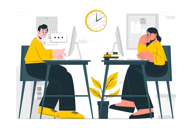 Ilustracja koncepcji pracy biurowej