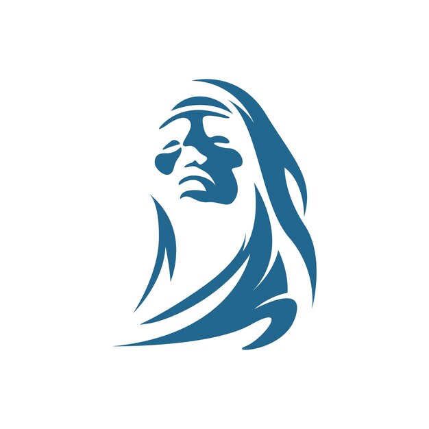 Ilustracja koncepcji projektowania logo ikony Nun