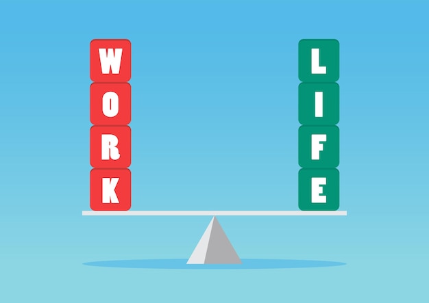 Plik wektorowy ilustracja koncepcji równowagi między życiem zawodowym. ilustracja wektorowa