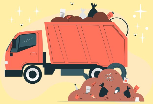 Ilustracja koncepcyjna ciężarówki stylowa i piękna