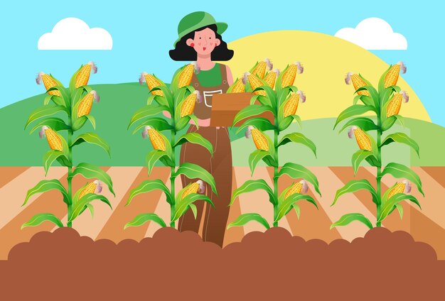 Ilustracja koncepcyjna Corn Stylowy i piękny