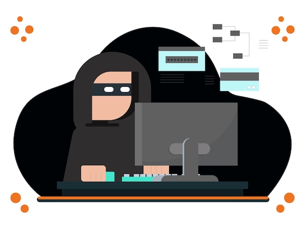 Ilustracja koncepcyjna Dark Web Sentry Stylistyczna i piękna