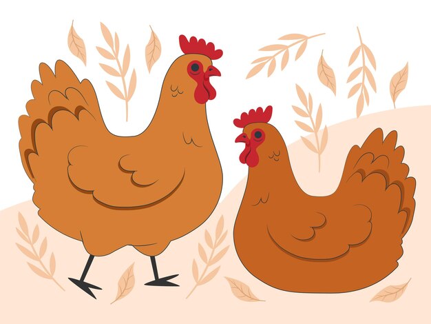 Ilustracja koncepcyjna kurczaka Stylistyczna i piękna