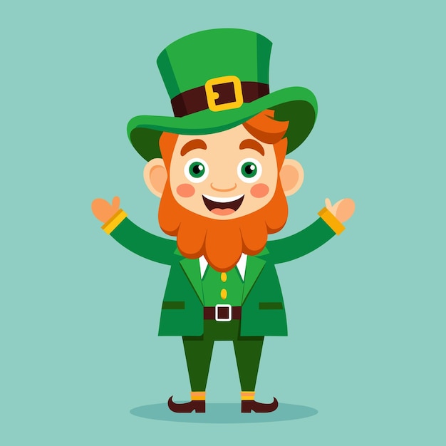 Plik wektorowy ilustracja koncepcyjna leprechauna w zielonych ubraniach