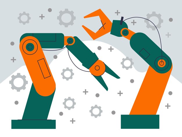 Ilustracja koncepcyjna ramienia robota Stylistyczna i piękna