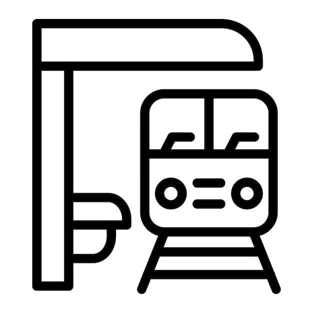 Ilustracja konstrukcji ikony wektorowej platformy pociągu