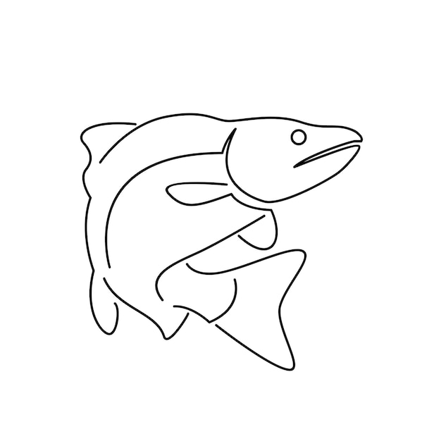 Ilustracja konturów łososia