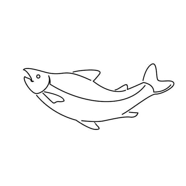 Ilustracja konturów łososia