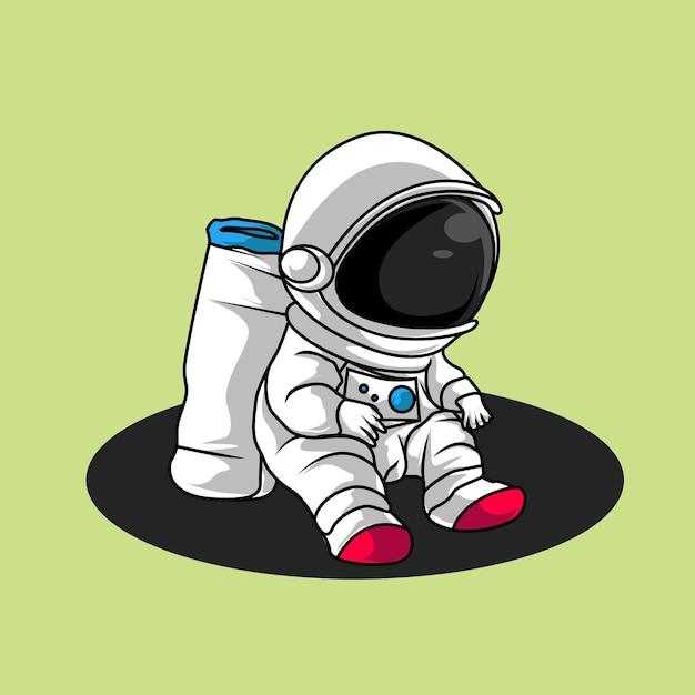 ilustracja kosmiczny astronauta urocza pozycja