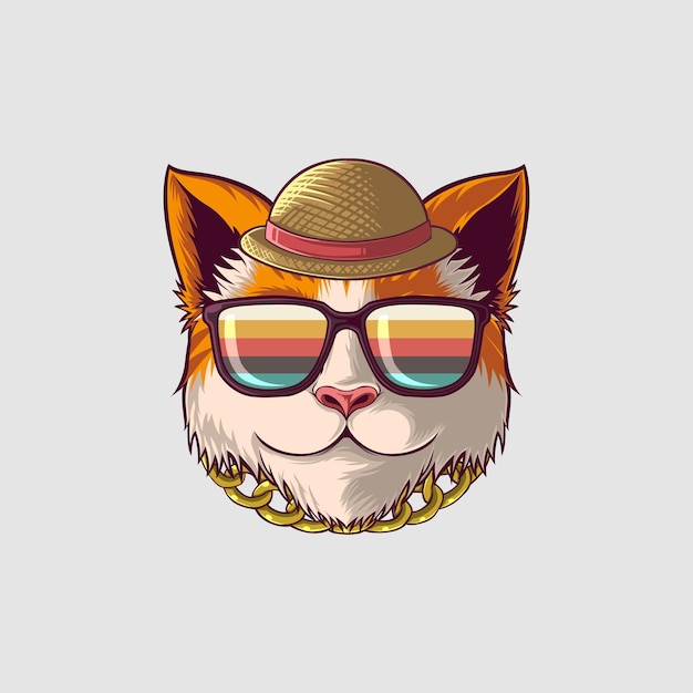 Ilustracja kota w uroczym stylu