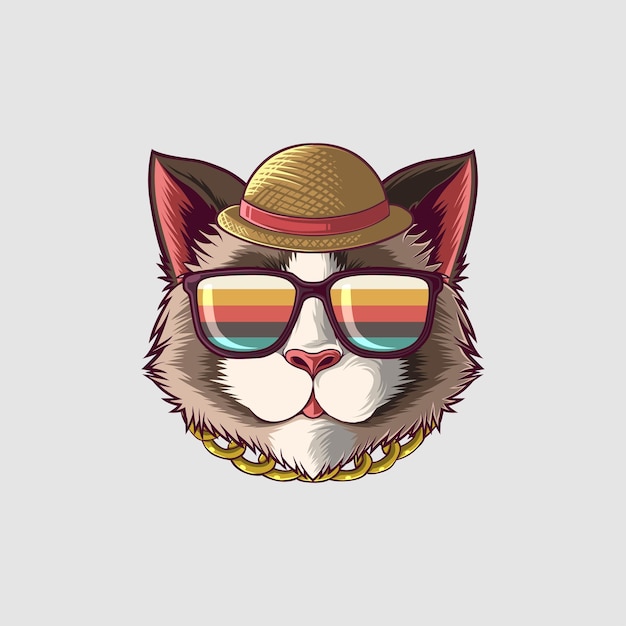 Ilustracja kota w uroczym stylu