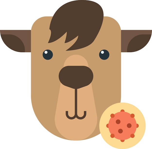 Ilustracja kozy i wirusa w minimalistycznym stylu