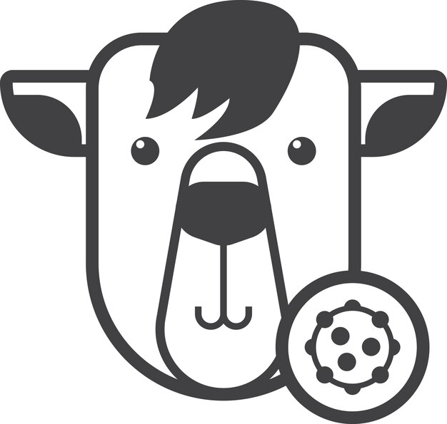 Ilustracja kozy i wirusa w minimalistycznym stylu