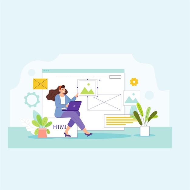 Ilustracja kreatywnego procesu projektowania strony internetowej