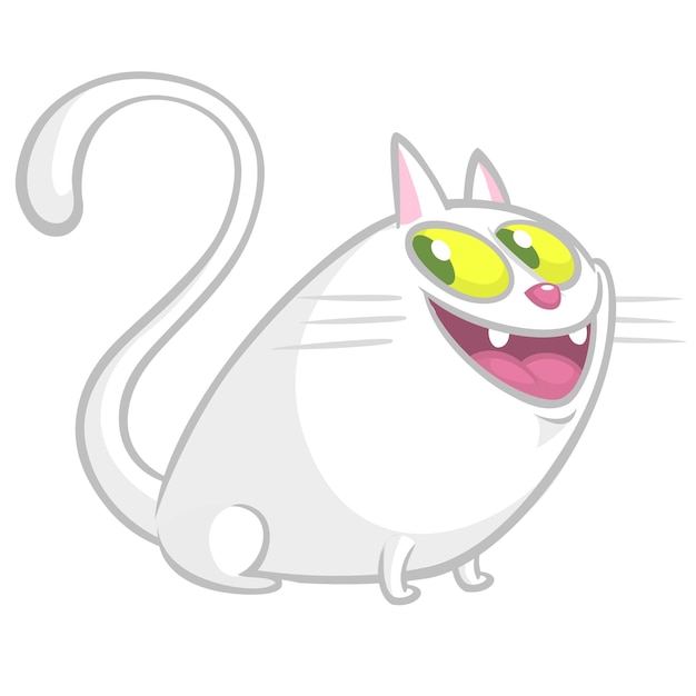 Ilustracja Kreskówka Biały Kot