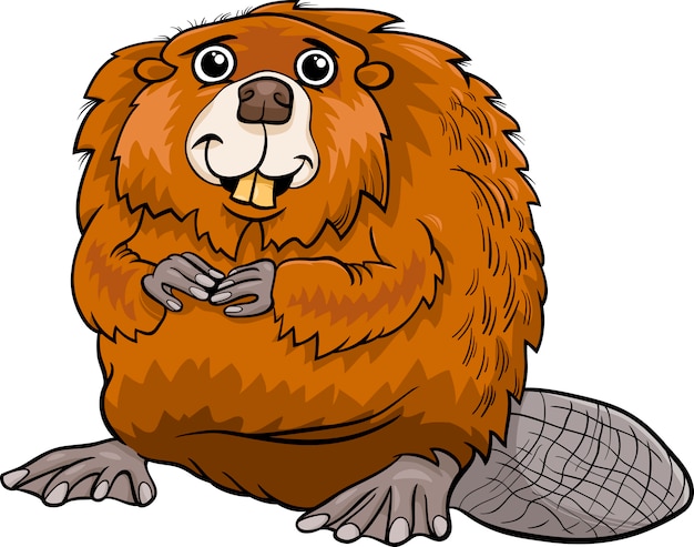Plik wektorowy ilustracja kreskówka bobra