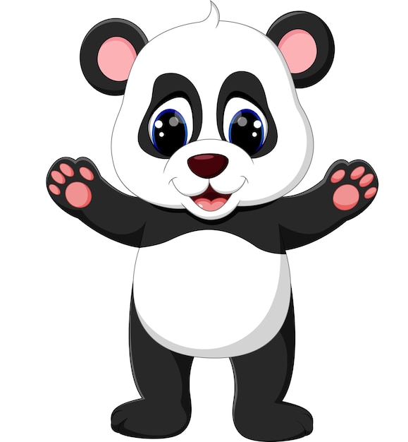 ilustracja kreskówka cute baby panda