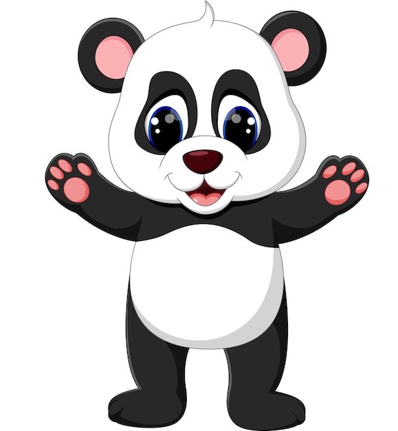 Ilustracja Kreskówka Cute Baby Panda