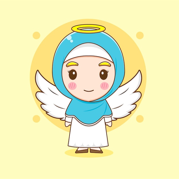 Ilustracja kreskówka cute muzułmańskiej postaci kobiety