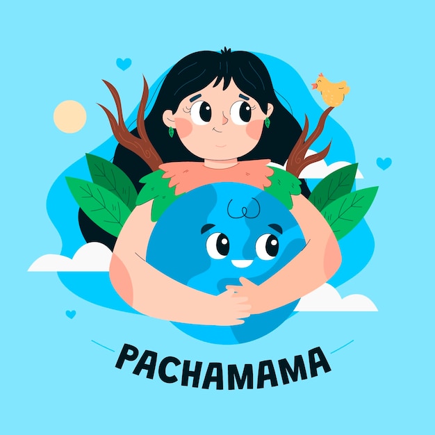 Ilustracja Kreskówka Dia De La Pachamama