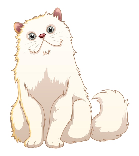 Plik wektorowy ilustracja kreskówka kot perski