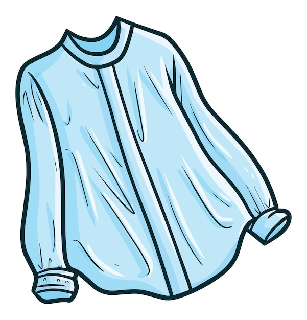 Plik wektorowy ilustracja kreskówka nowoczesna jasnoniebieska bluzka damska