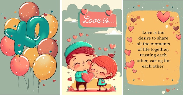 Ilustracja kreskówka para w Walentynki. Miłość, historia miłosna, związek. Projekt wektor concon
