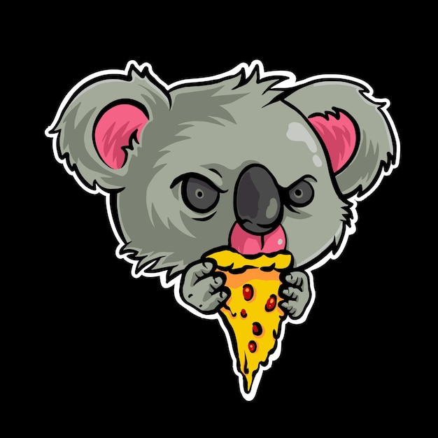 Plik wektorowy ilustracja kreskówka pizzy koala