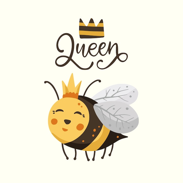 Ilustracja Kreskówka Pszczoła Z Napisem Zabawny Cytat