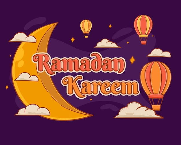 Plik wektorowy ilustracja kreskówka ramadan kareem