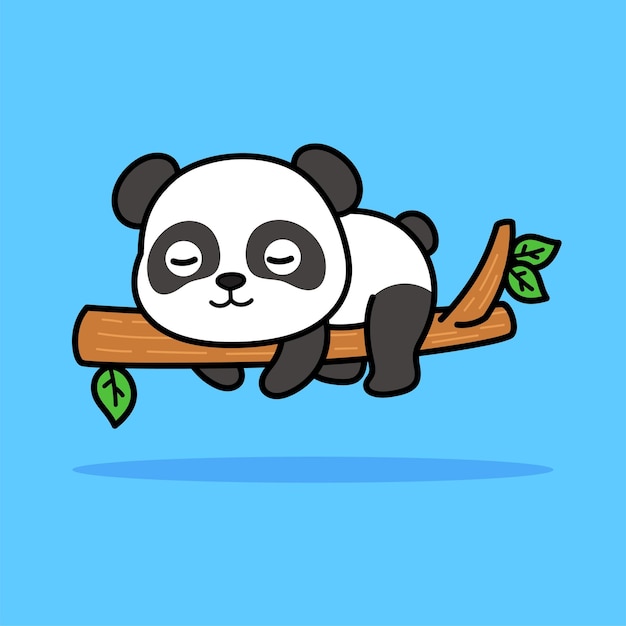 Plik wektorowy ilustracja kreskówka śpiąca panda