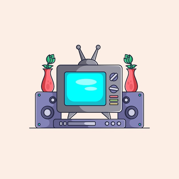 Ilustracja kreskówka telewizji