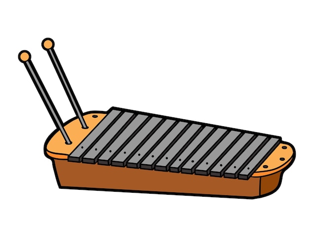 Ilustracja Kreskówka Wektor Ksylofon Kolorowy Instrument Muzyczny