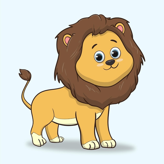 Plik wektorowy ilustracja kreskówka wektor ładny lew