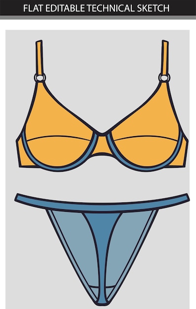 Plik wektorowy ilustracja kreskówki bikini z bikini na szczycie