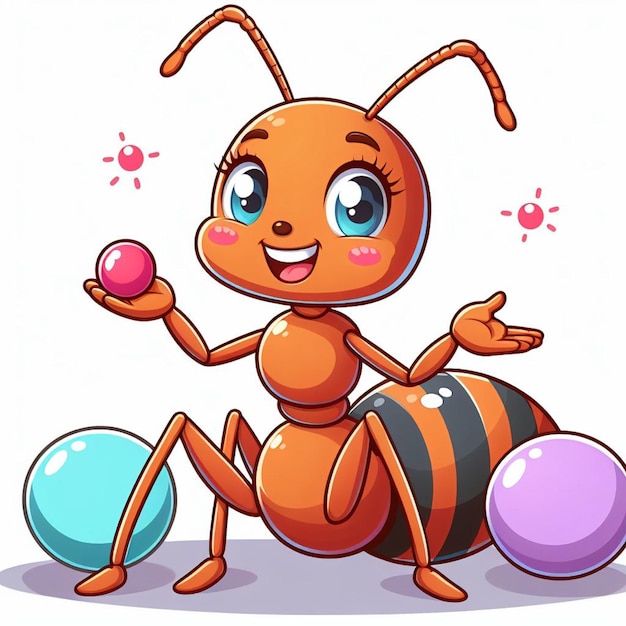 Ilustracja Kreskówki Cute Ants Vector