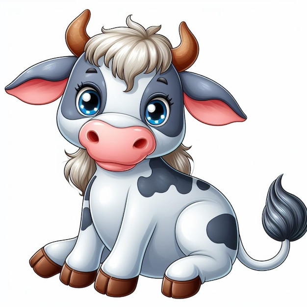 Ilustracja Kreskówki Cute Cow Vector