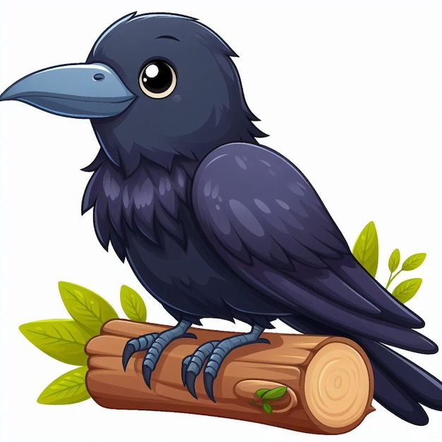 Ilustracja Kreskówki Cute Crow Vector