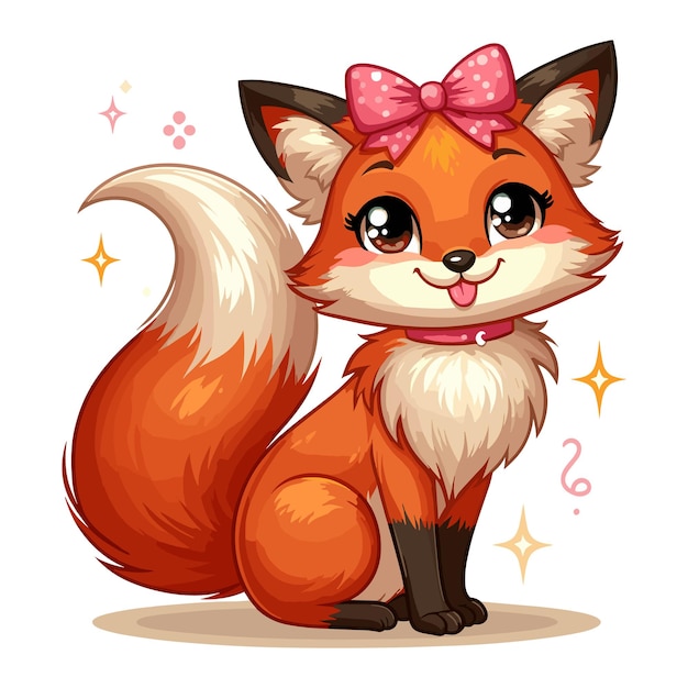 Plik wektorowy ilustracja kreskówki cute fox vector