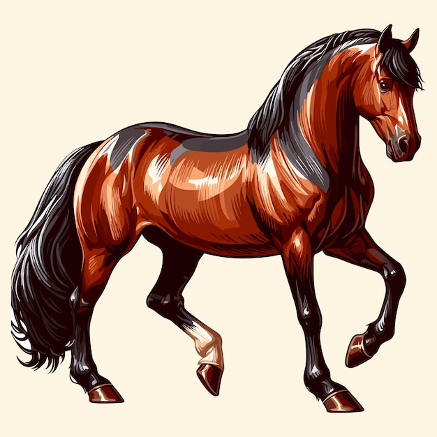 Plik wektorowy ilustracja kreskówki cute horse vector