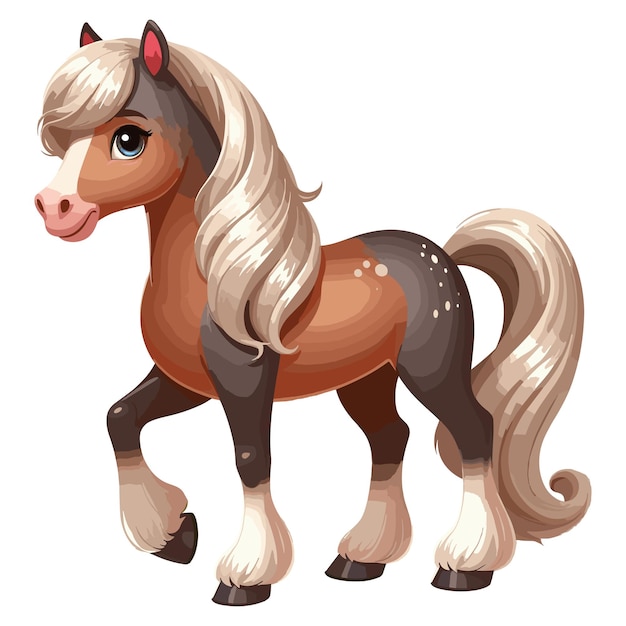 Plik wektorowy ilustracja kreskówki cute horse vector