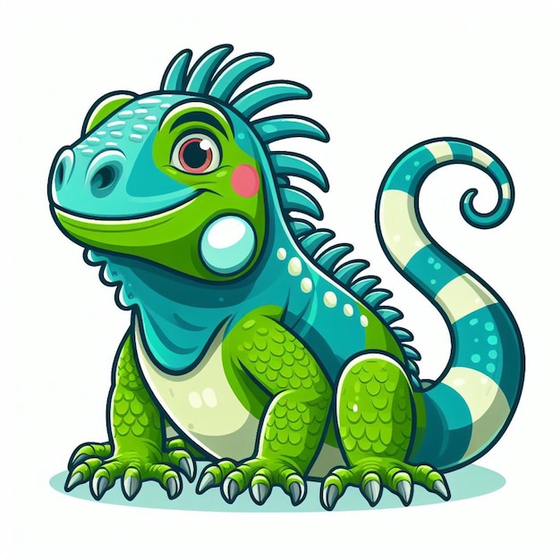 Ilustracja Kreskówki Cute Iguana Vector