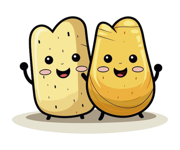 Plik wektorowy ilustracja kreskówki z chipsami ziemniaczanymi